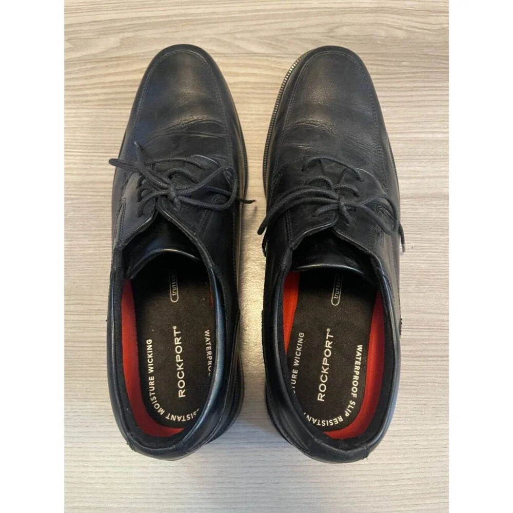 Rockport Hydro-Shield Waterproof Men's Black Leather Dress Shoes Size 11M TruTEC